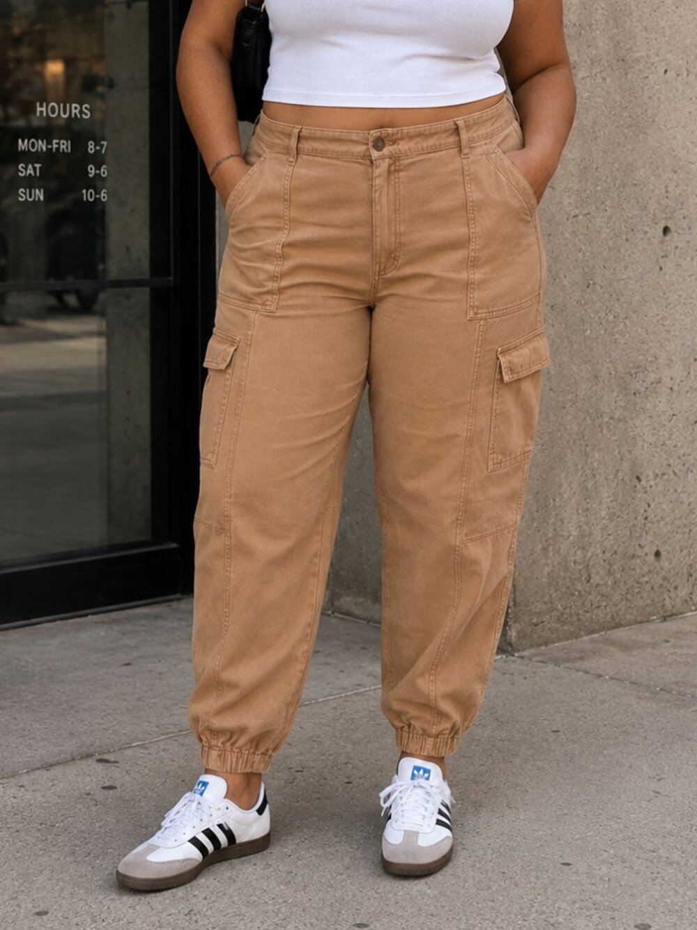 Banana Republic Utility Cargo Jogger Pants 18 Brown Cotton Tapered Carpenter Y2K